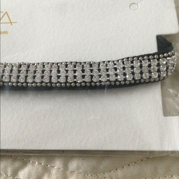 NWT Austrian crystal choker black silver tone - Picture 5 of 8